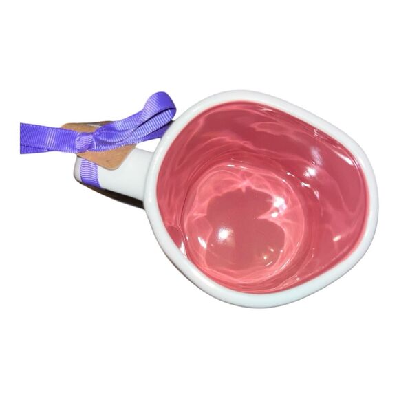 Rae Dunn Disney Cheshire Cat “How Curious” Alice In Wonderland Double-Sided Mug - Picture 3 of 4